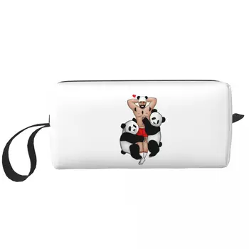 Panda Lover sminktáskák Meleg medve büszkeség Grrr LGBT Gaycomics Nagy kapacitású kozmetikai táska Divat kültéri tasak pénztárca tárolására