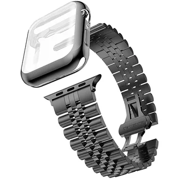Fém szíj+TPU tok Apple Watch szíjhoz 49mm 45mm 44mm 40mm 41mm 42mm rozsdamentes acél iwatch iwatch Ultra 8 7 6 5 4 SE tok