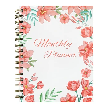 Academic Planner Notebook Office Rugalmas borító Heti havi írószer Gyönyörű Praktikus Tartós diákoknak Virágok tekercs