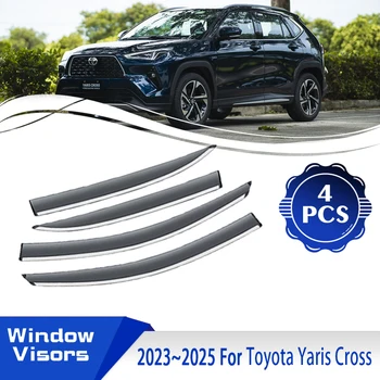 Autós ablakvédők Toyota Yaris Cross GR 2023-hoz 2024 2025 vízálló szél esővédő ernyők terelőernyők menedék automatikus kiegészítők