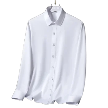 Fehér ing, férfi hosszú ujjú üzleti öltözék, munkaöltözék, ing, rövid ujjú öltöny, tavaszi és őszi alkalmi munkaruházat