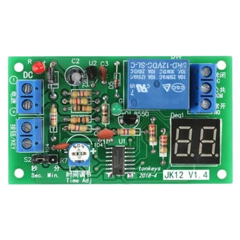  időzítő relé modul, 12V LED kijelző időzítő késleltetés relé BE / ki kapcsoló modul állítható időzítőkapcsoló modul