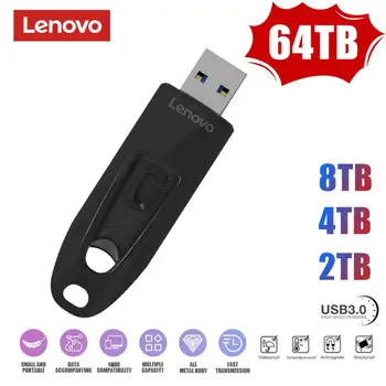 Lenovo USB 3.0 flash meghajtó 64TB 16TB 8TB U lemez Mini Pen Drive 4TB 2TB memóriakártya vízálló flash lemez PS4 Ps5 laptophoz
