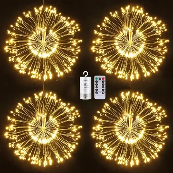 8 mód tűzijáték fény 120/180 LED rézhuzal Karácsonyi tündérfény kültéri csillagszóró fény esküvői parti kerti dekorációhoz