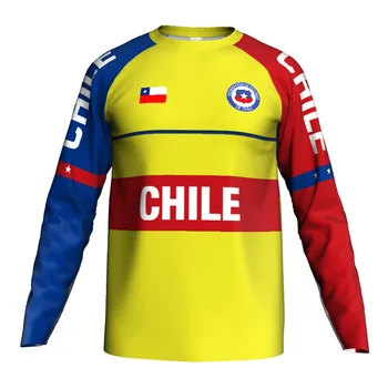 Chile Bike Motocross ing Wear Long Sleeve Cycling Jersey Road Downhill Top Bicycl Hiking Cyclist Dry Comfortabl Yellow Clothes