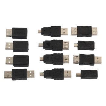 12Pcs USB adapterek készlet 12 az 1-ben OTG USB2.0 keverőadapterek készlet OTG Mini adapter átalakító apa - anya Mini USB adapter