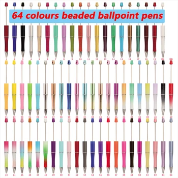 64/128db DIY műanyag gyöngyös golyóstollak Kawaii gyöngyöző toll írószerek Ajándéktollak iskolai irodai írótollakhoz Kellékek