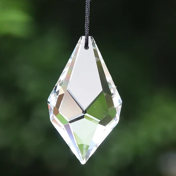 2db 50mm átlátszó kristály nyílhegy prizma charm fazettás üveg kézműves ablak lógó otthoni lámpa rész Suncatcher Bird Repeller medál