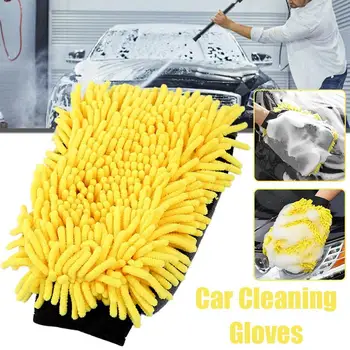 Kétoldalas autóápolás Tisztítókesztyű Tisztítókendő Törölköző Mitt autós kiegészítők Mikroszálas mosható autómosó kesztyű mosás
