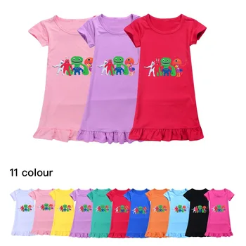 Banban kertje Ruha lány hálóinges ruhák rajzfilm pizsama nyári gyermekruházat rövid ujjú pizsama ruha gyerek családi viselet
