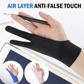 1db rajzkesztyű Tablet Touch Artist Protect Screen kesztyű két ujjal Vázlatos ujjatlan kesztyű IPad Air Pro készülékhez