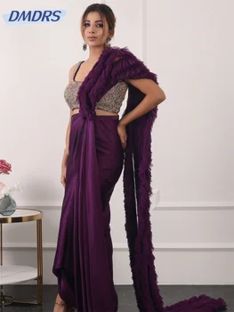 stílusos egyvállas ujjú A-vonalú báli ruha 2024 szexi gyöngyös estélyi ruhák klasszikus derékföldig érő ruha Vestidos de Novia
