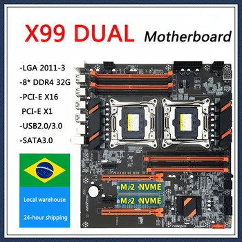 X99 alaplap Két CPU M.2 LGA 2011 V3 E-ATX USB3.0 SATA3 8 DIMM DDR4 támogatás Xeon processzor foglalat 2011-3