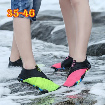 Többfunkciós Szuperpuha Stretch hálós cipők Wading Gym fitness Upstream Beach csúszásmentes Mezítlábas Plus size Férfi Női Pár Úszás