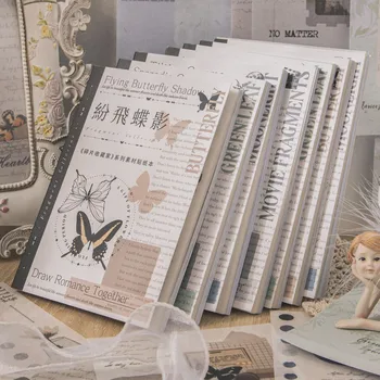 40Pc matrica könyv Pillangó növény fázis Hold dekoratív matrica film DIY naplótervező scrapbook album Junk Journaling Írószer