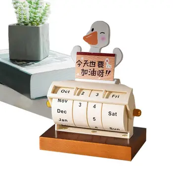 Fa kerék naptár újrafelhasználható fa éves naptár kreatív DIY fa kerekes naptár asztali dekoráció hónap héttel