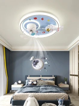 Gyermek LED mennyezeti lámpa ventilátor lámpa hálószoba étkezőhöz rózsaszín kék egyszarvú űrhajós repülőgép távirányító lámpa dekoráció