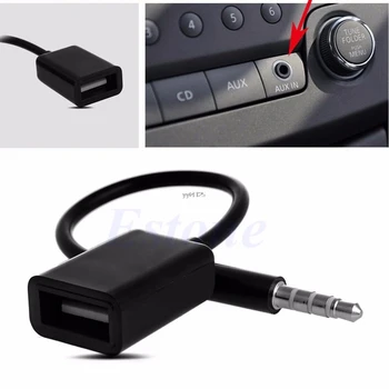 3.5mm Férfi AUX Audio csatlakozó USB 2.0 női átalakító kábel kábel fr autó MP3 nagykereskedelem