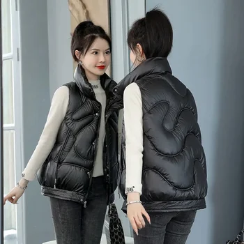 2023 Új mellény női télikabát koreai változat Őszi és téli pehely pamutmellény vastagabb mellény női ujjatlan kabát