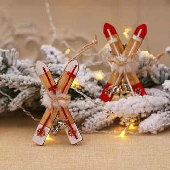 1Pcs karácsonyi táj Mini fa szánkó díszdoboz modell babaház kiegészítőkhöz Karácsonyfa függő medálok dekoráció