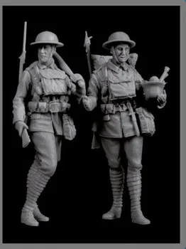 Unassambled 1/35 ősi első világháborús brit készlet (2 figura) Gyanta figura miniatűr modell készletek festetlen