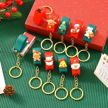 Diák mini karácsonyi tűzőgép kulcstartóval Karácsonyi ajándékkötő gép Aranyos rajzfilm kis tűzőgép