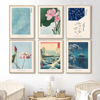 Vintage japán stílusú vászon festmény ukiyo-e poszterek és nyomatok fali képek nappalihoz éjjeli, folyosó, lakberendezés