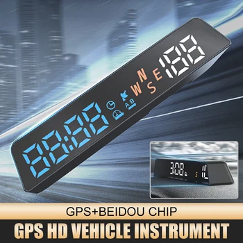 Autó HUD GPS műszerfal Head-Up kijelző Digitális sebességmérő Idő Magasság kijelző Túlsebesség riasztás USB Plug&Play automatikus tartozékok