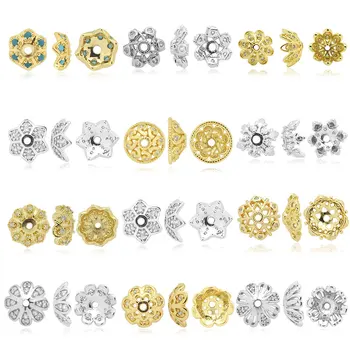 5Db/Lot Micro Pave Cubic Cirkónium Réz üreges virág Geometriai távtartó gyöngyök Nagykereskedelmi DIY ékszerkészítés Charm Women Megállapítások