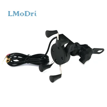 LMoDri motorkerékpár USB töltő telefontartó tartó 2 az 1-ben / motorkerékpár kormány telefon GPS konzol USB töltővel iPhone 6s-hez