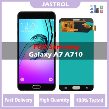 5.5'' LCD kijelző SAMSUNG Galaxy A7 2016 LCD kijelző A7100 A710F A710 LCD érintőképernyő digitalizáló csere