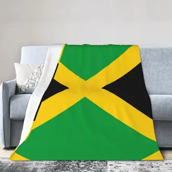 Cozy Flanel takaró Jamaica zászló nyomtatott puha gyapjú ágy takaró a melegért és a kényelemért