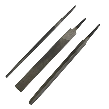 3db 6 hüvelykes 150 mm-es közepes fogazott acél reszelők készlet lapos kerek háromszög ipari acélreszelők fémmegmunkáláshoz Famegmunkáló szerszámok