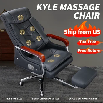 Kinnls Kyle Executive irodai masszázsszék ergonomikus asztali szék lábtartó Valódi bőr gamer szék Professzionális főnök szék