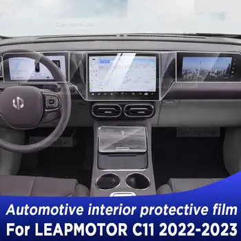 A LEAPMOTOR C11 2022 2023 sebességváltó panel navigációs képernyőjéhez Autóipari belső TPU védőfólia karcvédő tartozékok