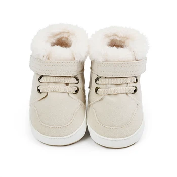 Louatui Infant téli hócsizma Hook Loop zárócsizma Meleg baba First Walker cipő Meleg szőrme bélés csúszásmentes cipő