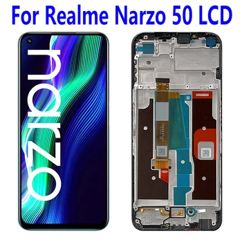 6.6''Új a Realme Narzo 50 LCD kijelzőhöz Érintőképernyő digitalizáló Cserealkatrészek a Realme Narzo 50 LCD RMX3286