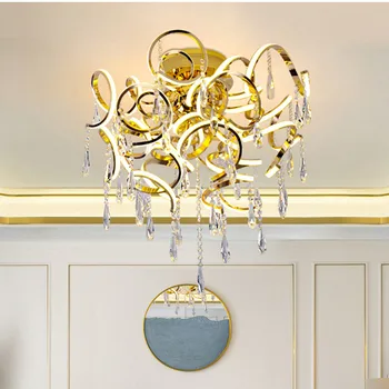 Modern egyszerű led luxuscsillár étterem nappali dekoráció arany ezüst függő fény hálószoba világítótestek