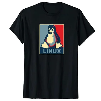 Linux tux pingvin poszter grafikus pólók Túlméretezett rövid ujjú pólók Nyári haradzsuku Lélegző nyomtatás Férfi ruházat