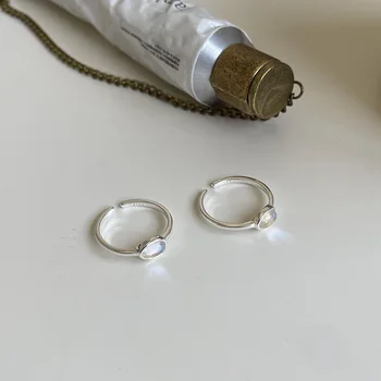 SHANICE S925 Sterling ezüst nyitott gyűrű egy cz gyűrű minimál finom arannyal töltött ékszerek türkiz cirkónium gyűrű nőknek