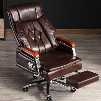 HOOKI Hivatalos új valódi bőr vezetői szék Üzleti fekvő masszázs Irodai szék Executive szék Comforta