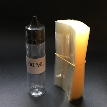 5000db átlátszó PVC hőre zsugorodó film 60 ml-es átlátszó műanyag toll alakú palack zsugorfóliás filmcsőhöz