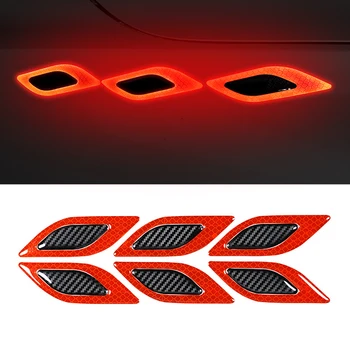 6db 3D autó fényvisszaverő hátsó ütközésgátló csíkok szénszálas lökhárító csíkok Biztonsági figyelmeztető szalag Biztonságos reflektor matricák dekoráció