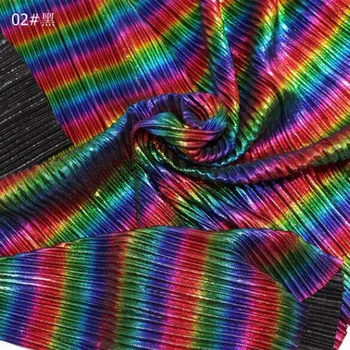 Bronzosító zúzott fényes szövet redős anyag szövethez DIY ruha divat fényes anyag 1 yard