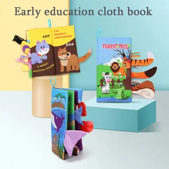 Új érkezésű baba puha szövet könyv Állati színek Forma oktatási játékok intelligencia fejlesztő játék 0-12 hónapig Nagykereskedelem