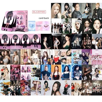 50db/box Kpop Photo Lomo kártyák Seven Gidle Lisa ROSE Jennie Jisoo Jang Won Young Fans Collection üdvözlőlap könyvjelzők ajándék