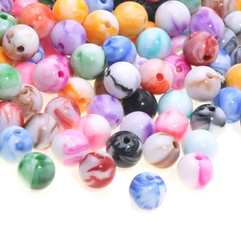 Színátmenetes színes kerek golyók akril távtartó gyöngyök 6-16mm akril gyöngyök ékszerkészítéshez DIY kézzel készített női fülbevaló kiegészítők