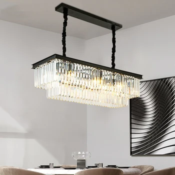 Nordic Modern négyzet alakú kristálymennyezet Csillár étterem Led lámpák Luxus Bár Asztal Lámpa Hálószoba Nappali világítás