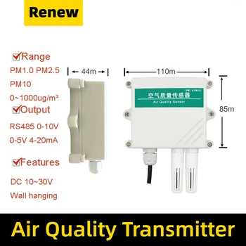 PM2.5 PM1.0 érzékelő PM10 távadó részecske köd por monitorozás RS485 levegőminőség monitor 4-20mA kimenet