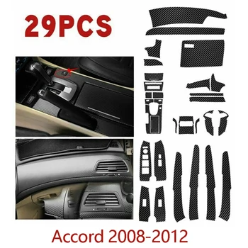 Honda Accord 2008-2012 szénszálas stílusú autó belső készlet burkolat burkolat 29Pcs